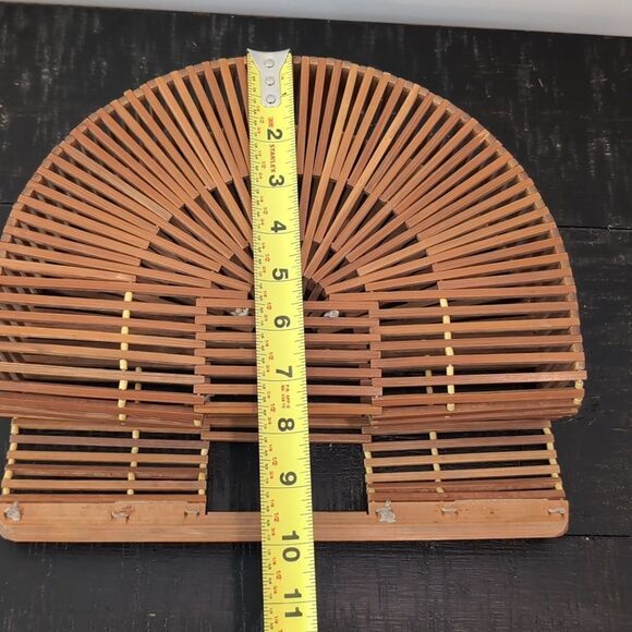 Bamboo 11" half moon bamboo bag purse - Picture 6 of 6